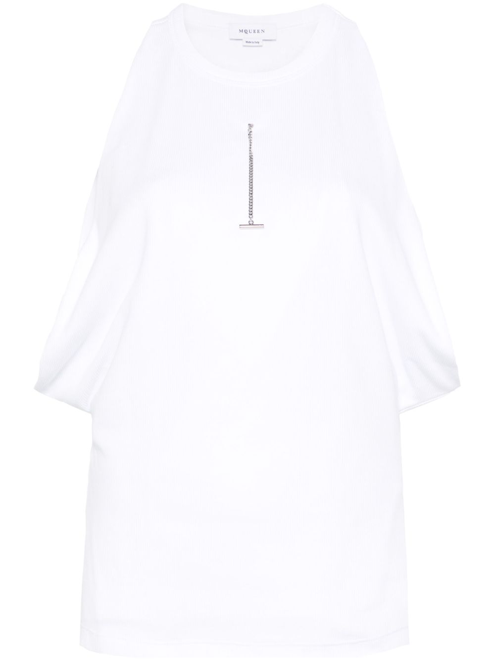 Alexander McQueen Draped Armhole T-shirt - White von Alexander McQueen