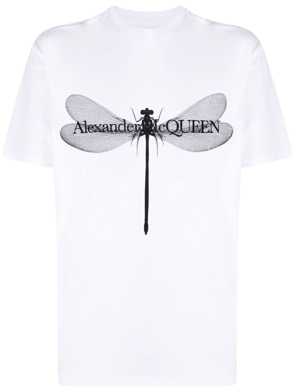 Alexander McQueen Dragonfly-print cotton T-shirt - White von Alexander McQueen
