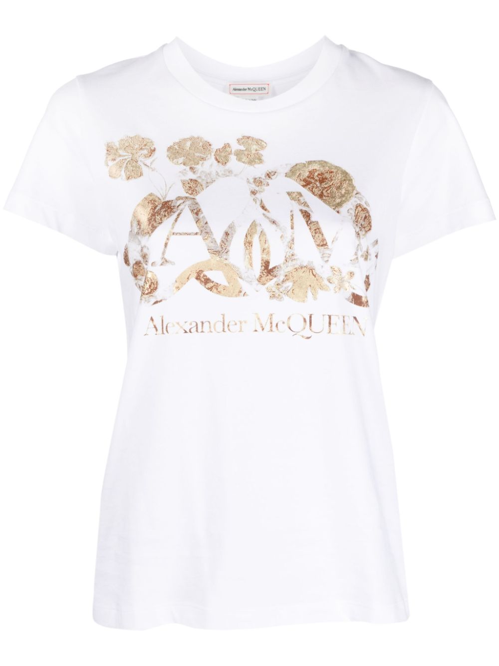 Alexander McQueen Dutch Flower Logo cotton T-shirt - White von Alexander McQueen