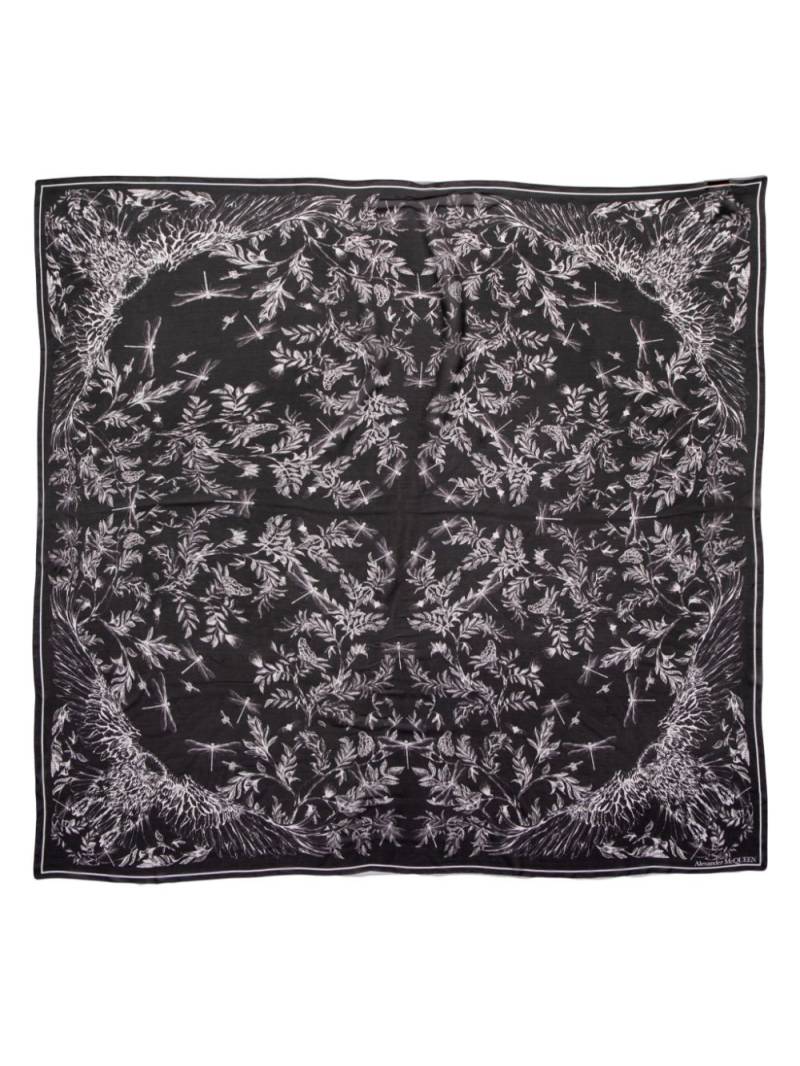 Alexander McQueen Eagle Flight silk scarf - Black von Alexander McQueen