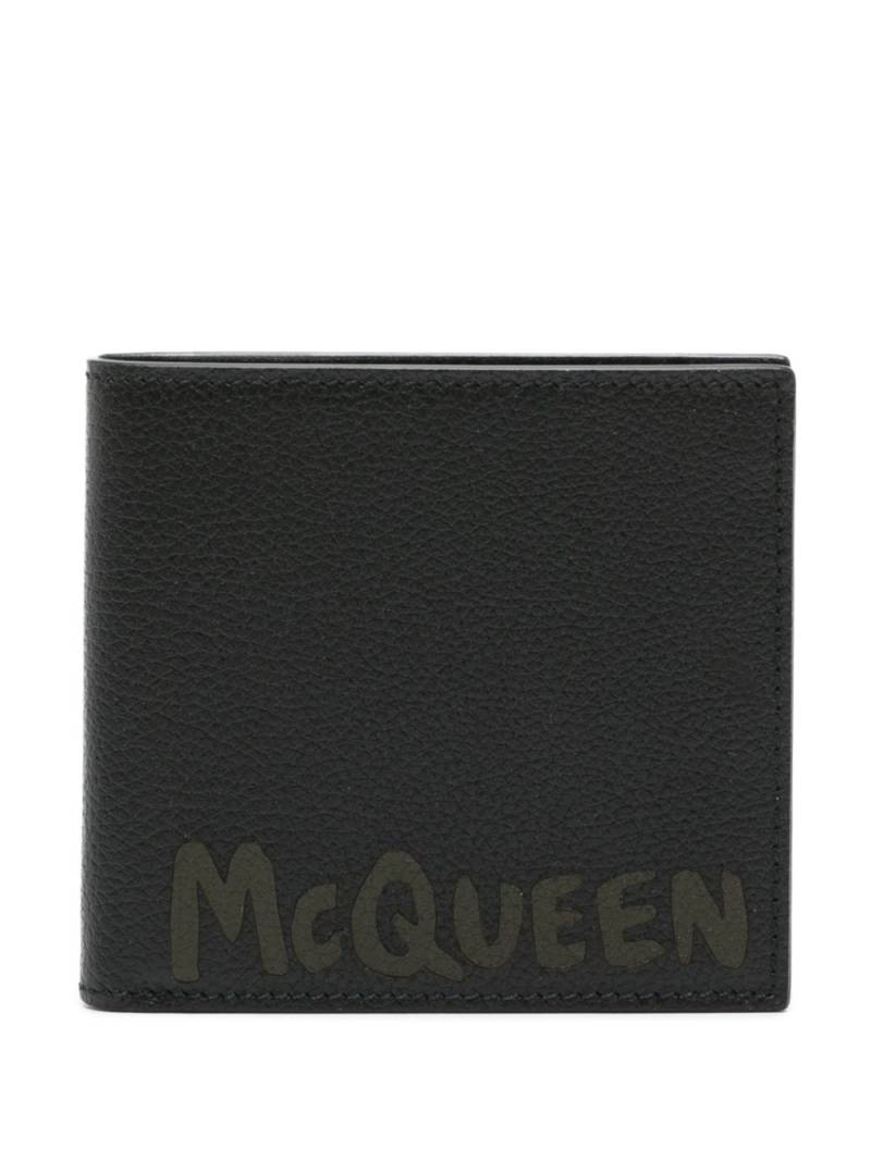 Alexander McQueen Graffiti bi-fold leather wallet - Black von Alexander McQueen