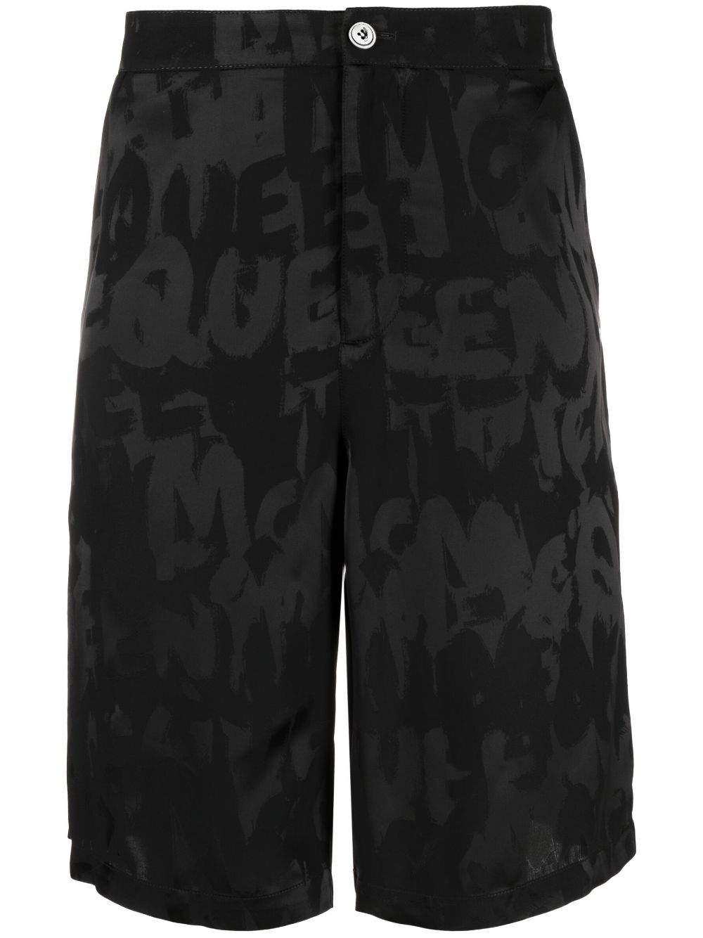 Alexander McQueen Graffiti logo-jacquard shorts - Black von Alexander McQueen