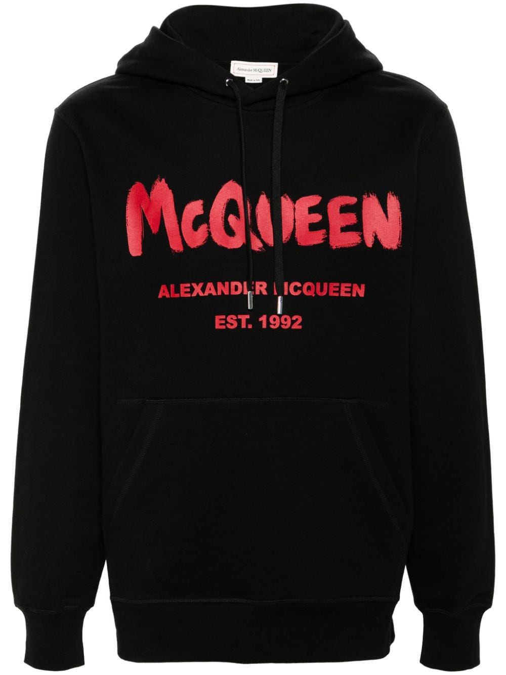 Alexander McQueen Graffiti logo-print cotton hoodie - Black von Alexander McQueen