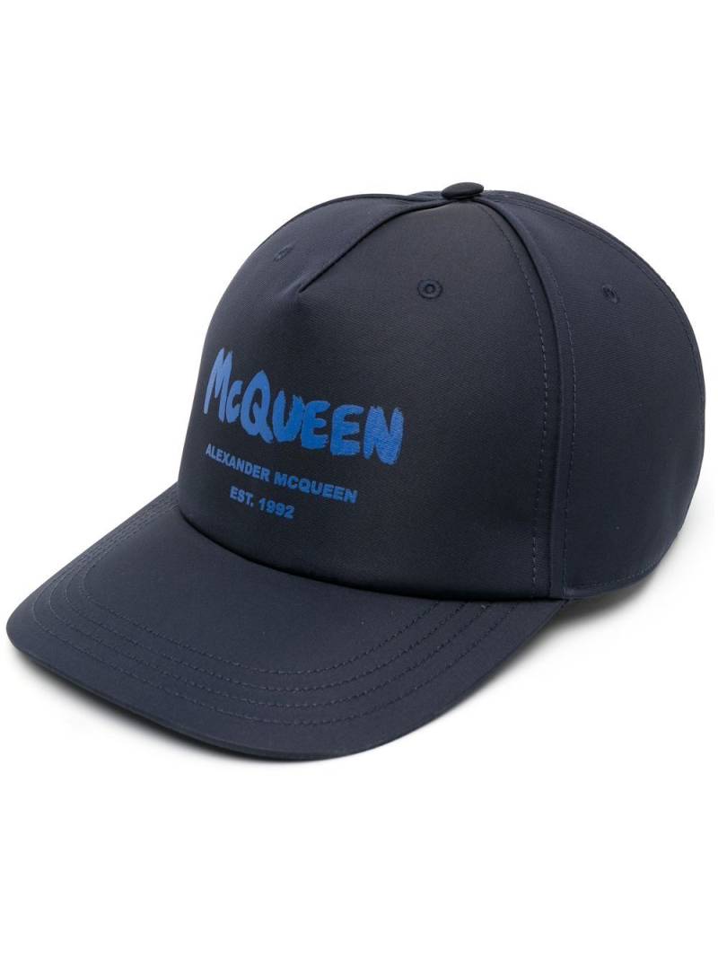 Alexander McQueen Graffiti-print baseball cap - Blue von Alexander McQueen