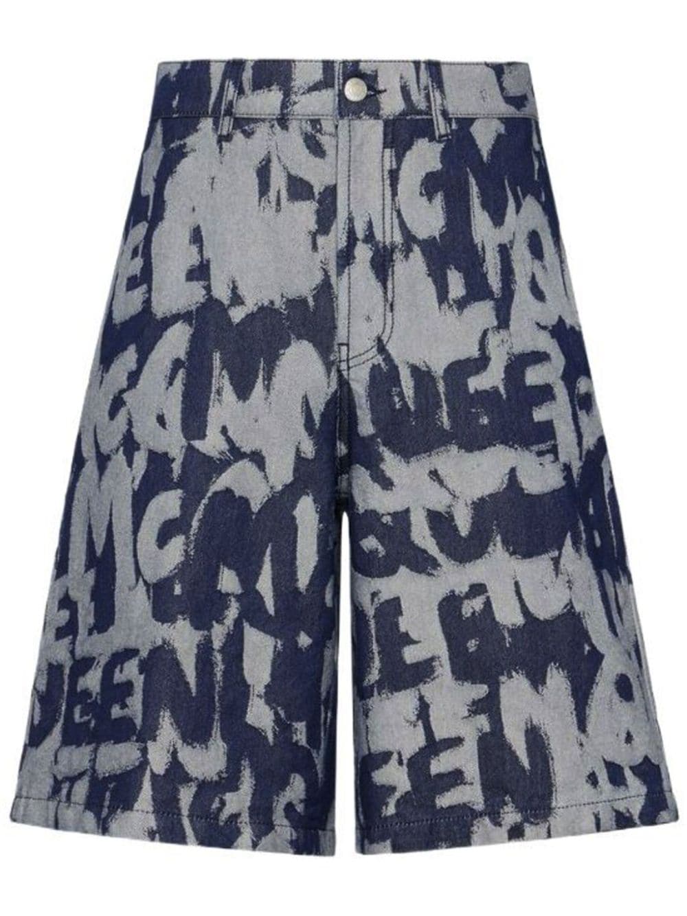 Alexander McQueen Graffiti-print denim shorts - Blue von Alexander McQueen