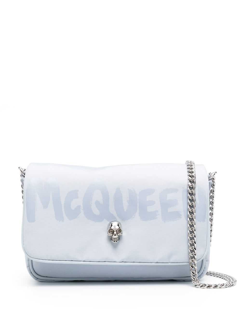 Alexander McQueen Graffiti-print skull-stud bag - Blue von Alexander McQueen