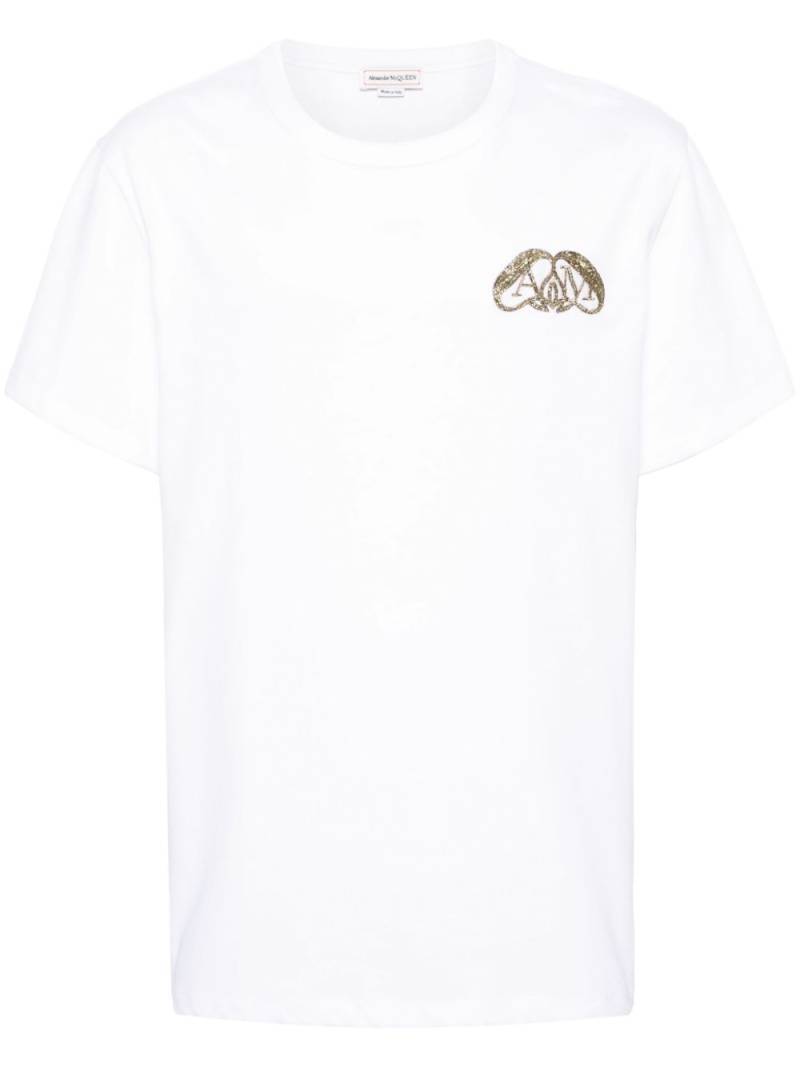 Alexander McQueen Half Seal Logo cotton T-shirt - White von Alexander McQueen