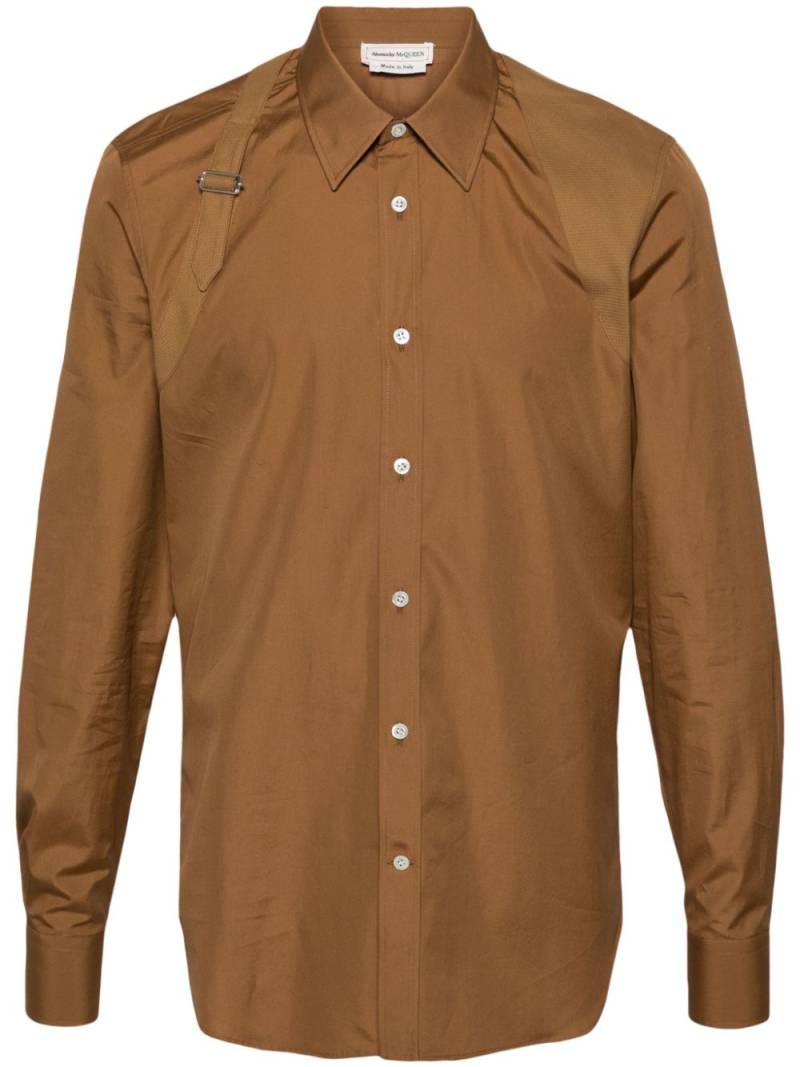 Alexander McQueen Harness cotton shirt - Brown von Alexander McQueen