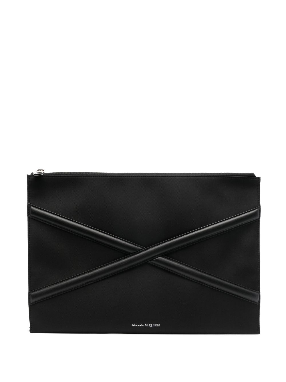 Alexander McQueen Harness logo-print clutch bag - Black von Alexander McQueen