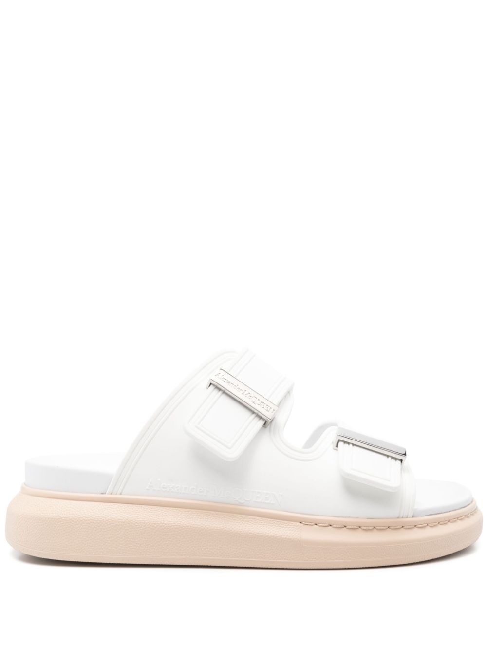 Alexander McQueen Hybrid double-strap slides - White von Alexander McQueen