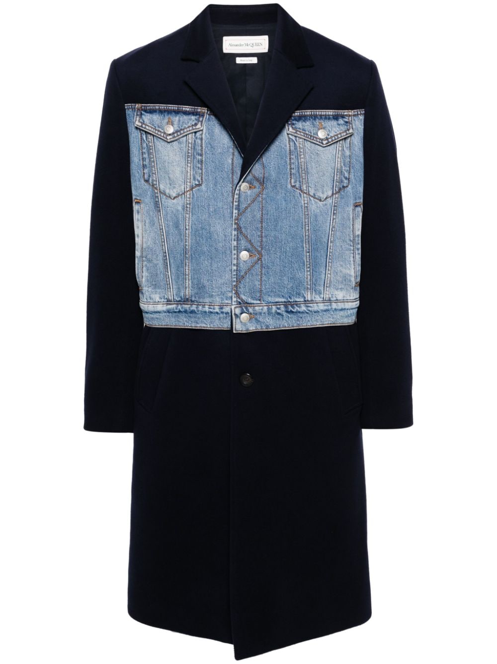 Alexander McQueen Hybrid single-breasted coat - Blue von Alexander McQueen