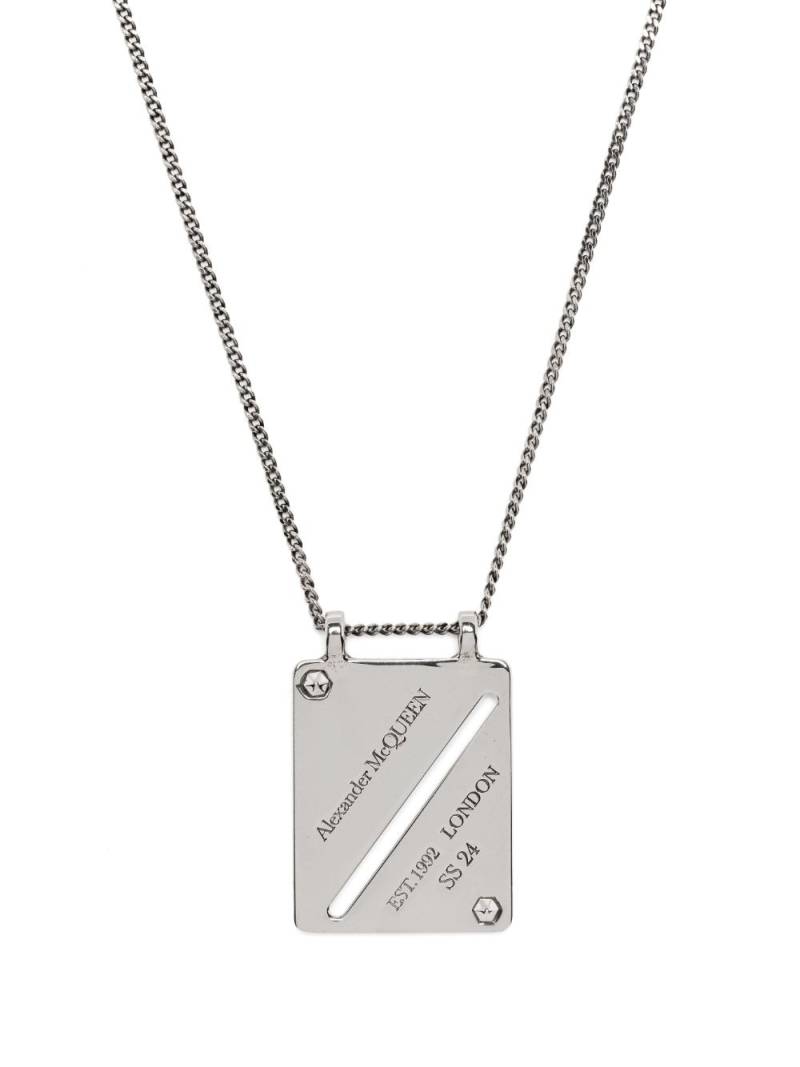 Alexander McQueen Identity Tag-pendant necklace - Silver von Alexander McQueen