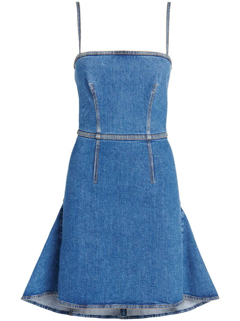 Alexander McQueen Kickback denim minidress - Blue von Alexander McQueen