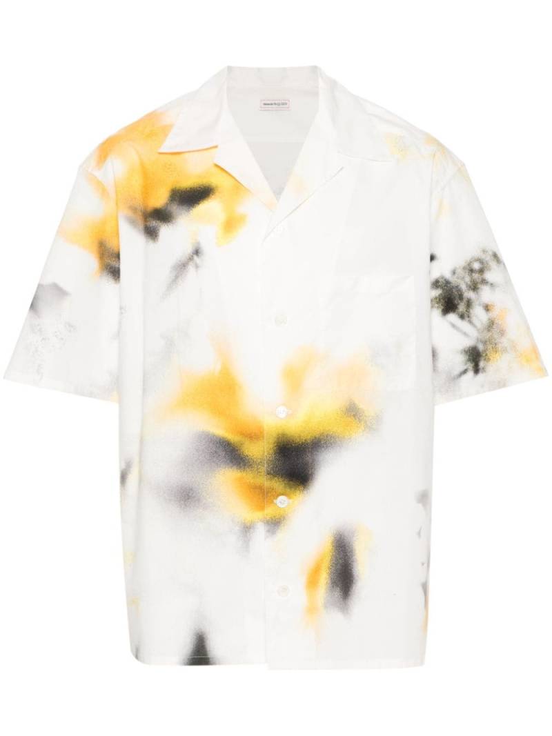 Alexander McQueen tie-dye cotton shirt - White von Alexander McQueen