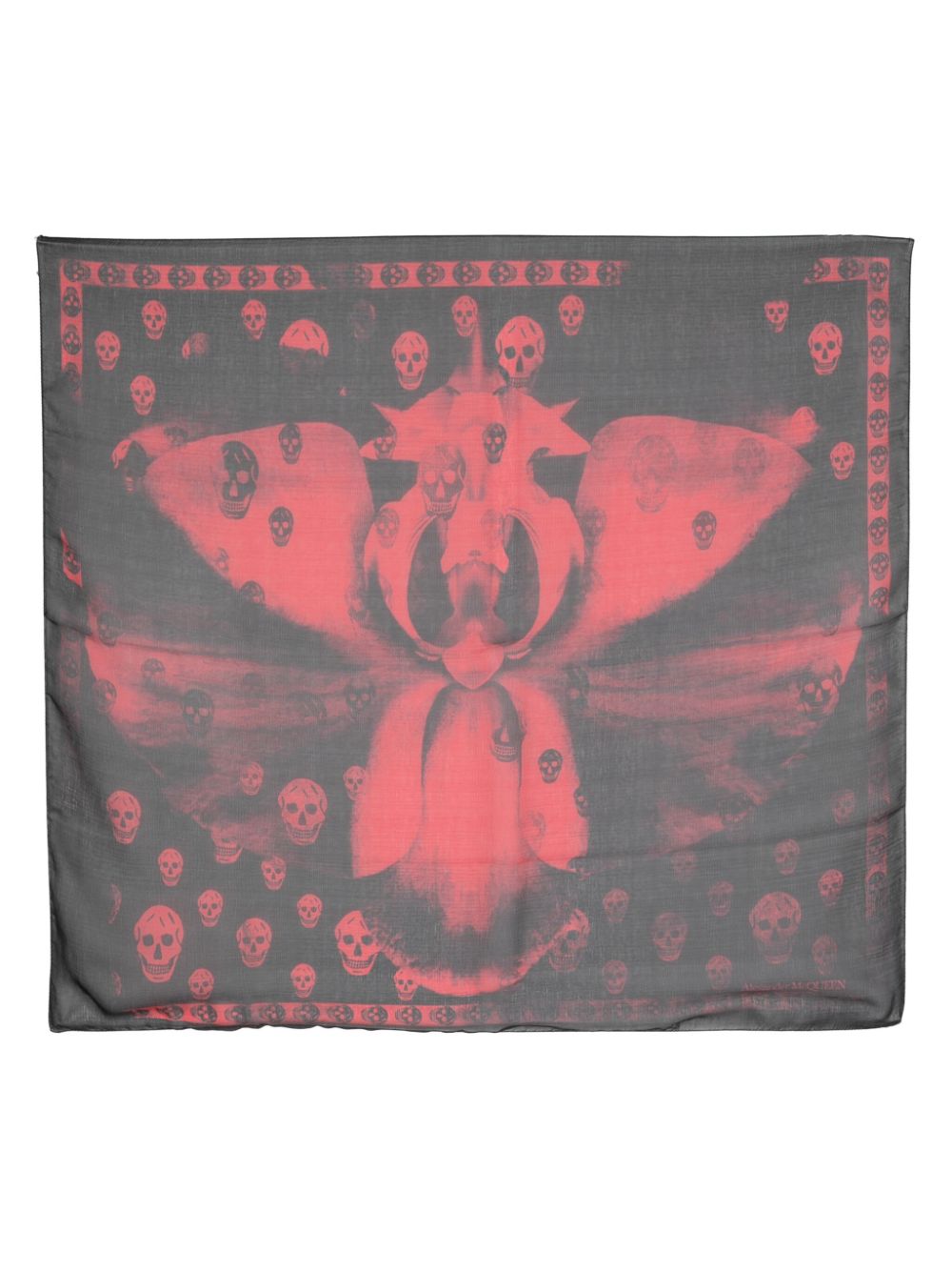 Alexander McQueen Orchid Classic Skull silk scarf - Black von Alexander McQueen