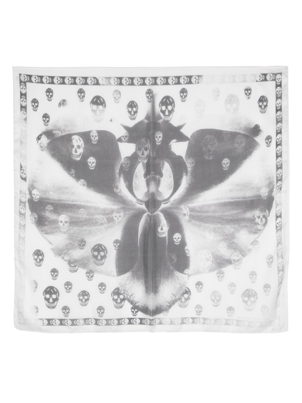 Alexander McQueen Orchid Classic Skull silk scarf - Black von Alexander McQueen