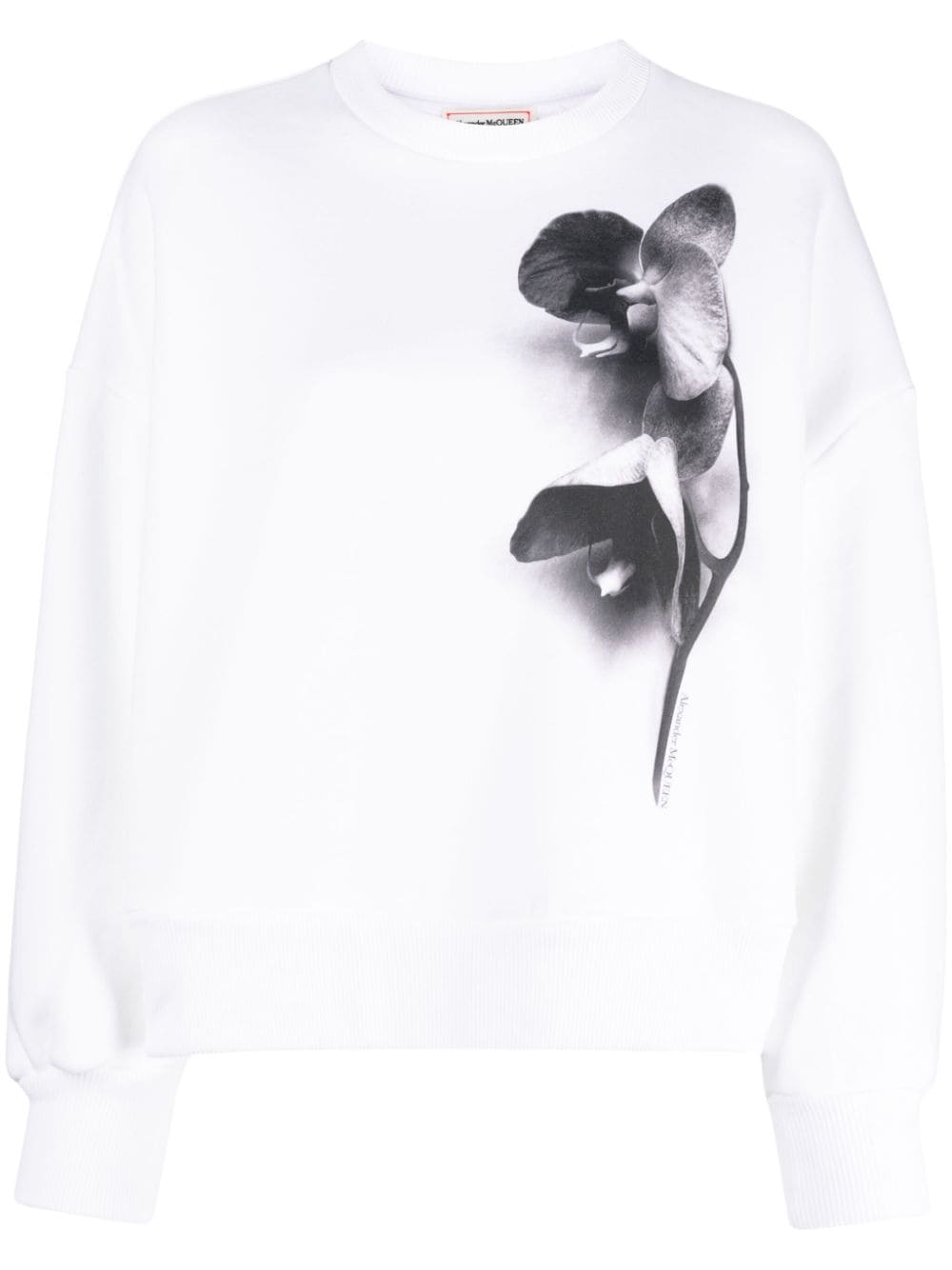 Alexander McQueen Photographic Orchid cotton sweatshirt - White von Alexander McQueen