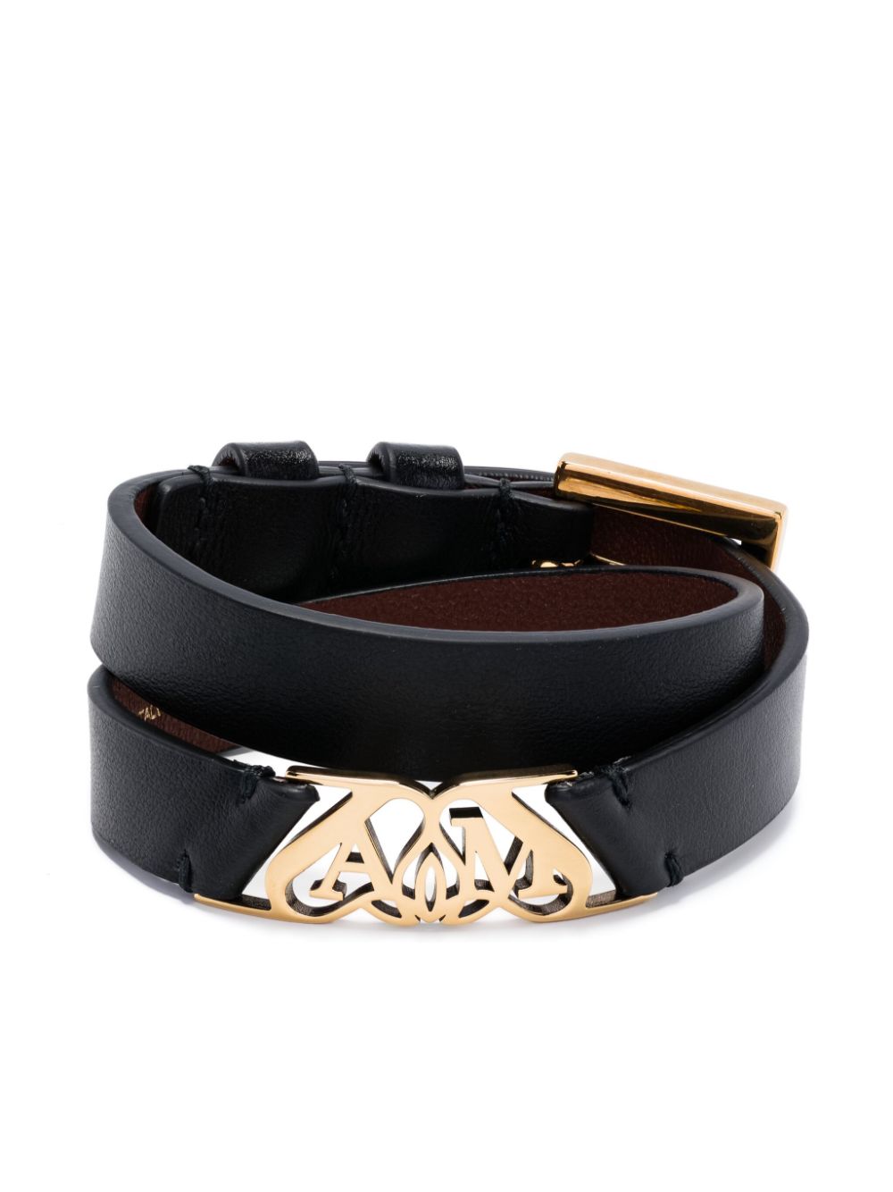 Alexander McQueen Seal leather bracelet - Black von Alexander McQueen