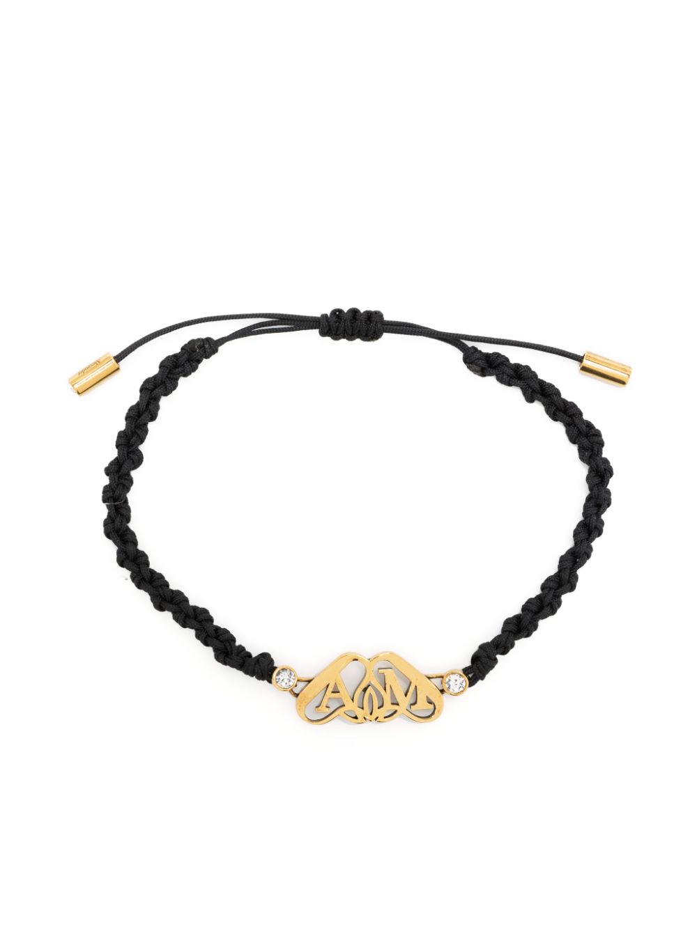 Alexander McQueen Seal-plaque braided-strap bracelet - Black von Alexander McQueen