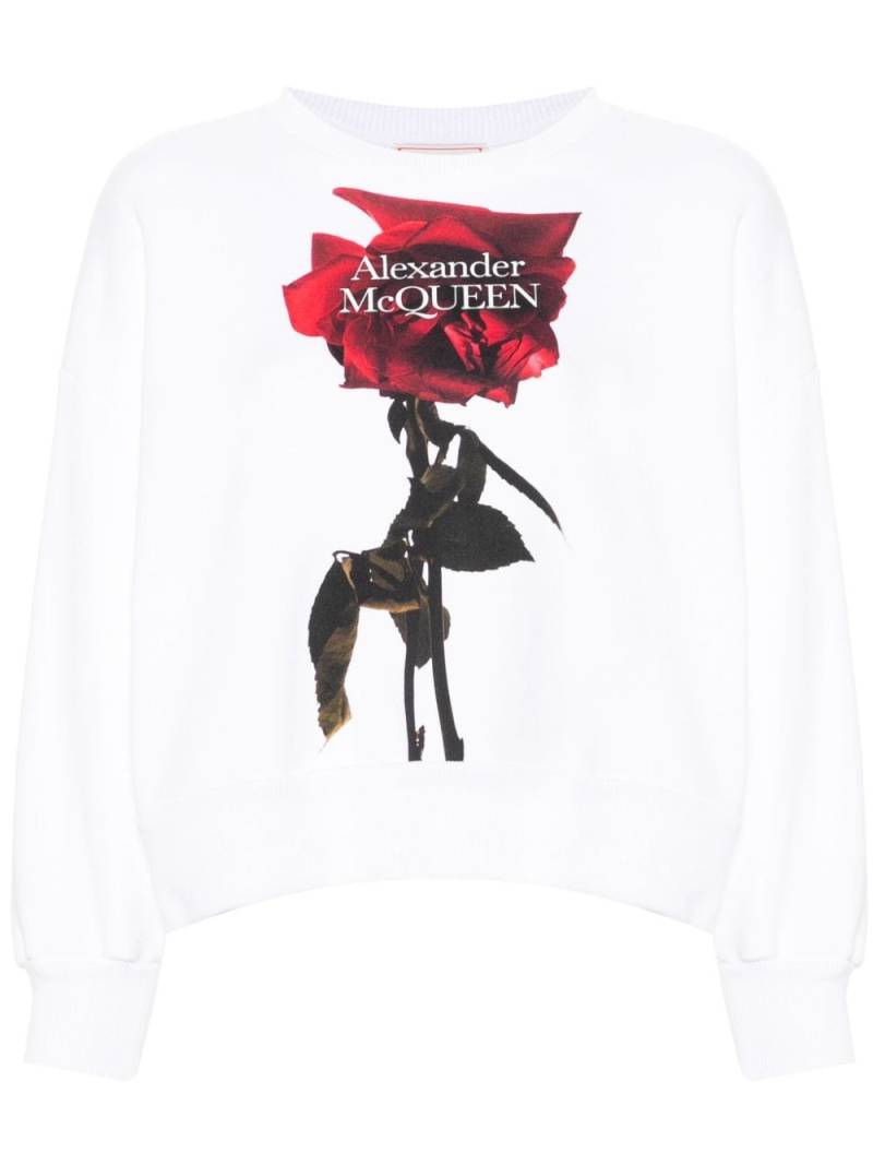 Alexander McQueen Shadow Rose sweatshirt - White von Alexander McQueen