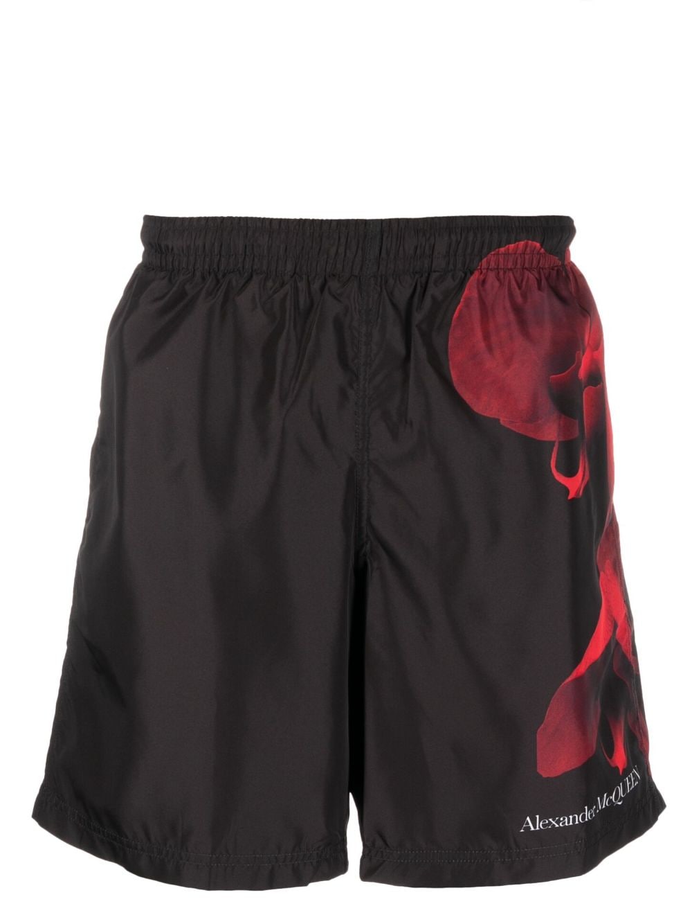 Alexander McQueen logo-print swim shorts - Black von Alexander McQueen