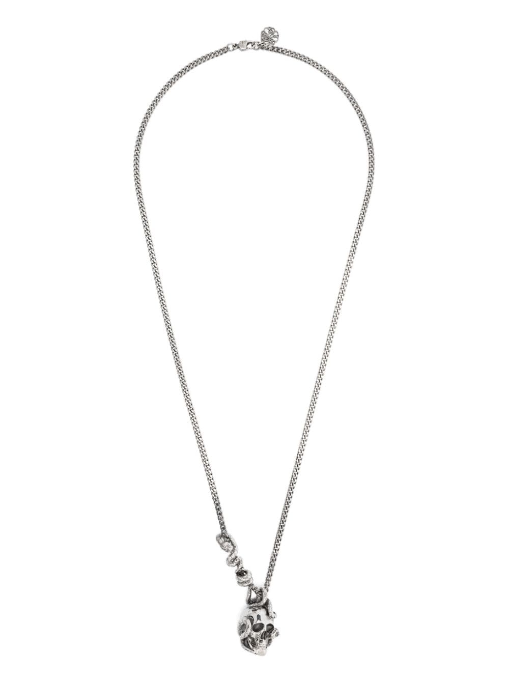 Alexander McQueen Skull and Snake pendant necklace - Silver von Alexander McQueen