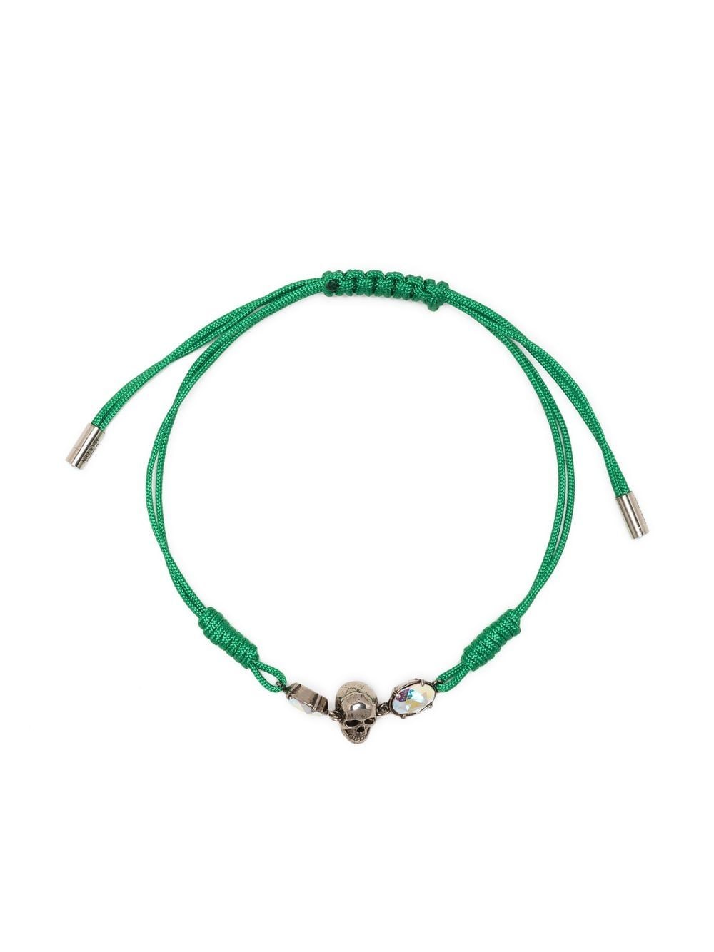 Alexander McQueen Skull-charm rope bracelet - Green von Alexander McQueen