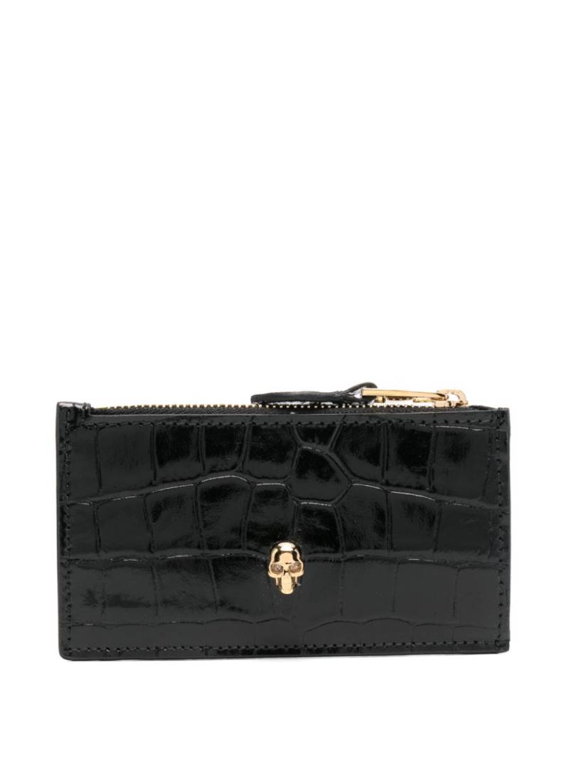 Alexander McQueen Skull flat zip purse - Black von Alexander McQueen