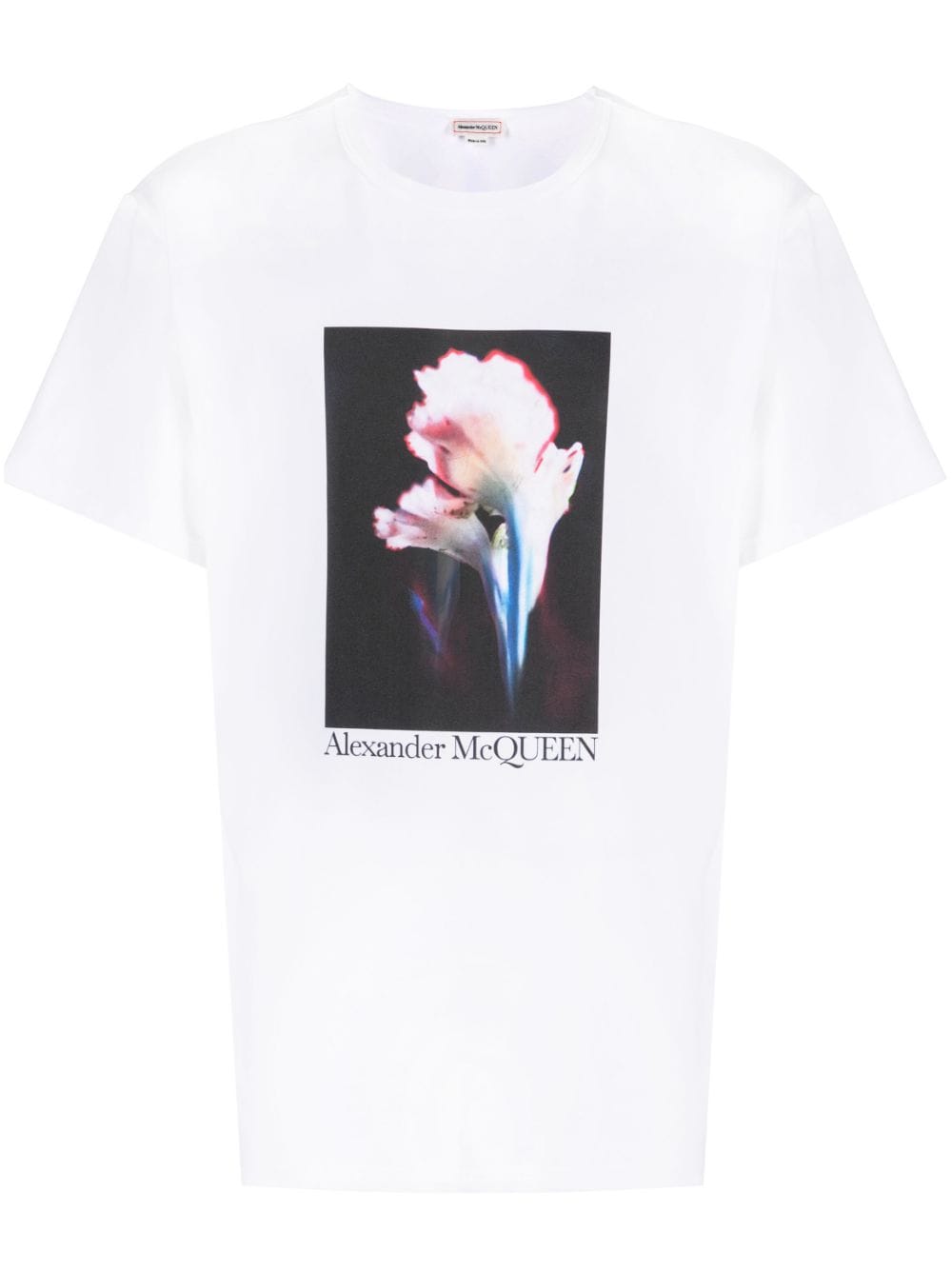 Alexander McQueen Solarised Flower cotton T-shirt - White von Alexander McQueen