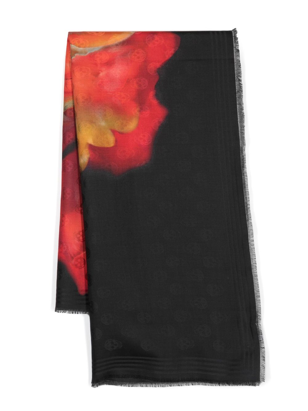 Alexander McQueen Solarised skull-pattern scarf - Black von Alexander McQueen