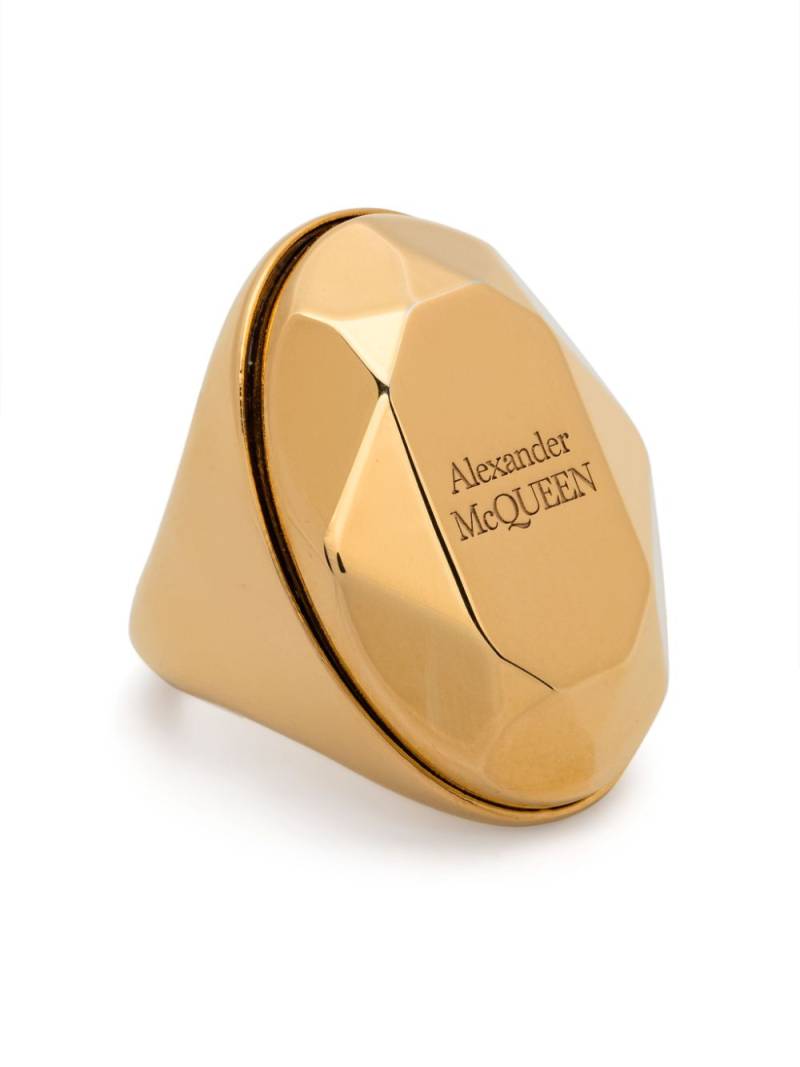 Alexander McQueen The Faceted Stone ring - Gold von Alexander McQueen