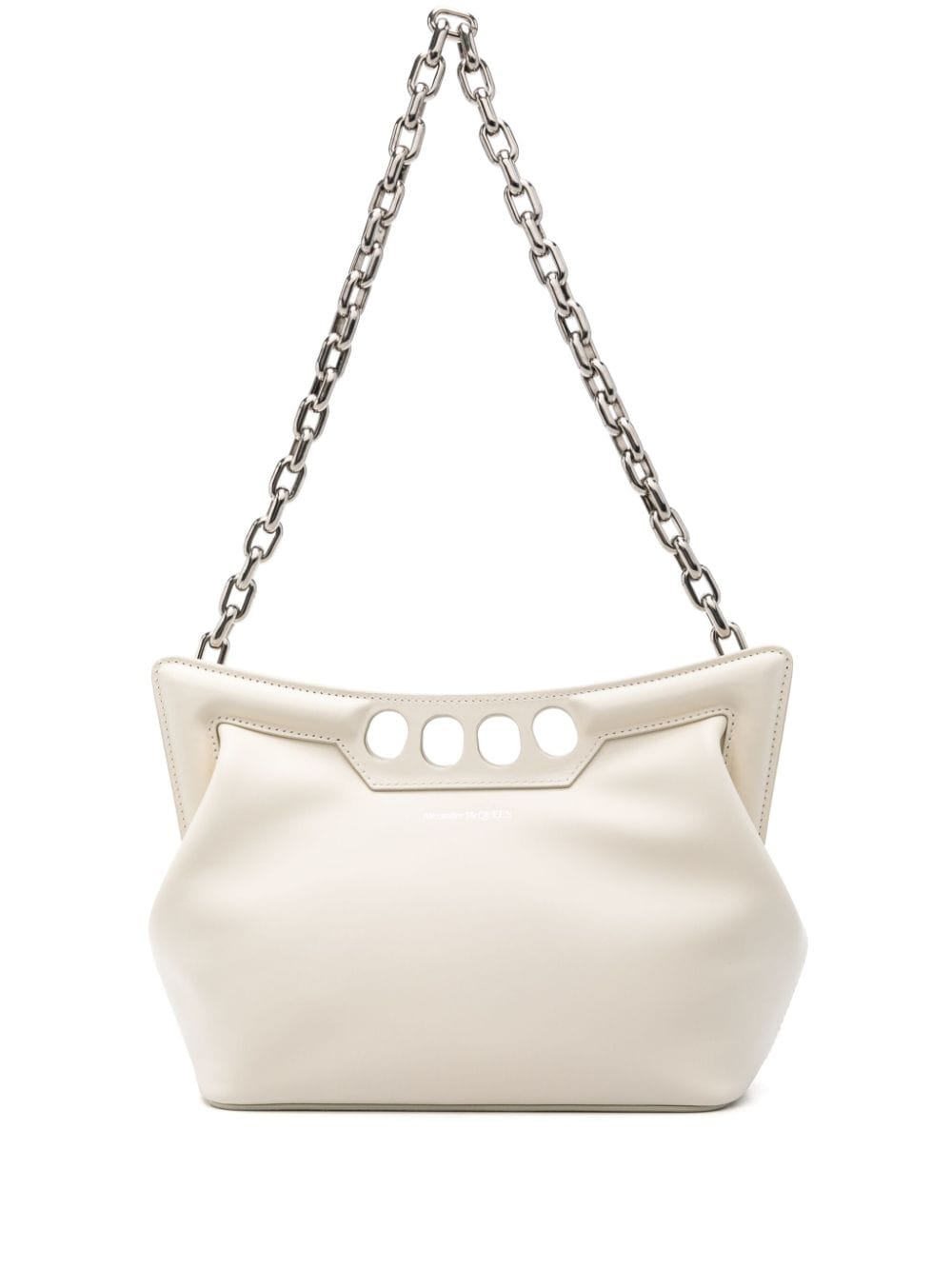 Alexander McQueen The Peak curved mini bag - White von Alexander McQueen