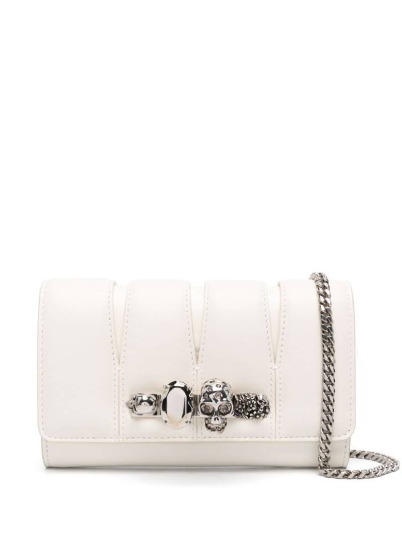 Alexander McQueen The Slash leather clutch bag - White von Alexander McQueen