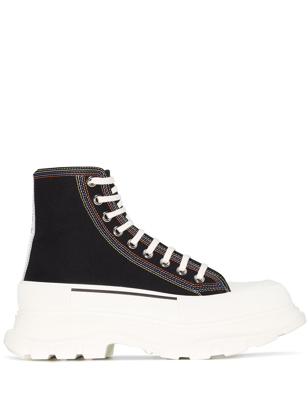 Alexander McQueen Tread Slick lace-up sneakers - Black von Alexander McQueen