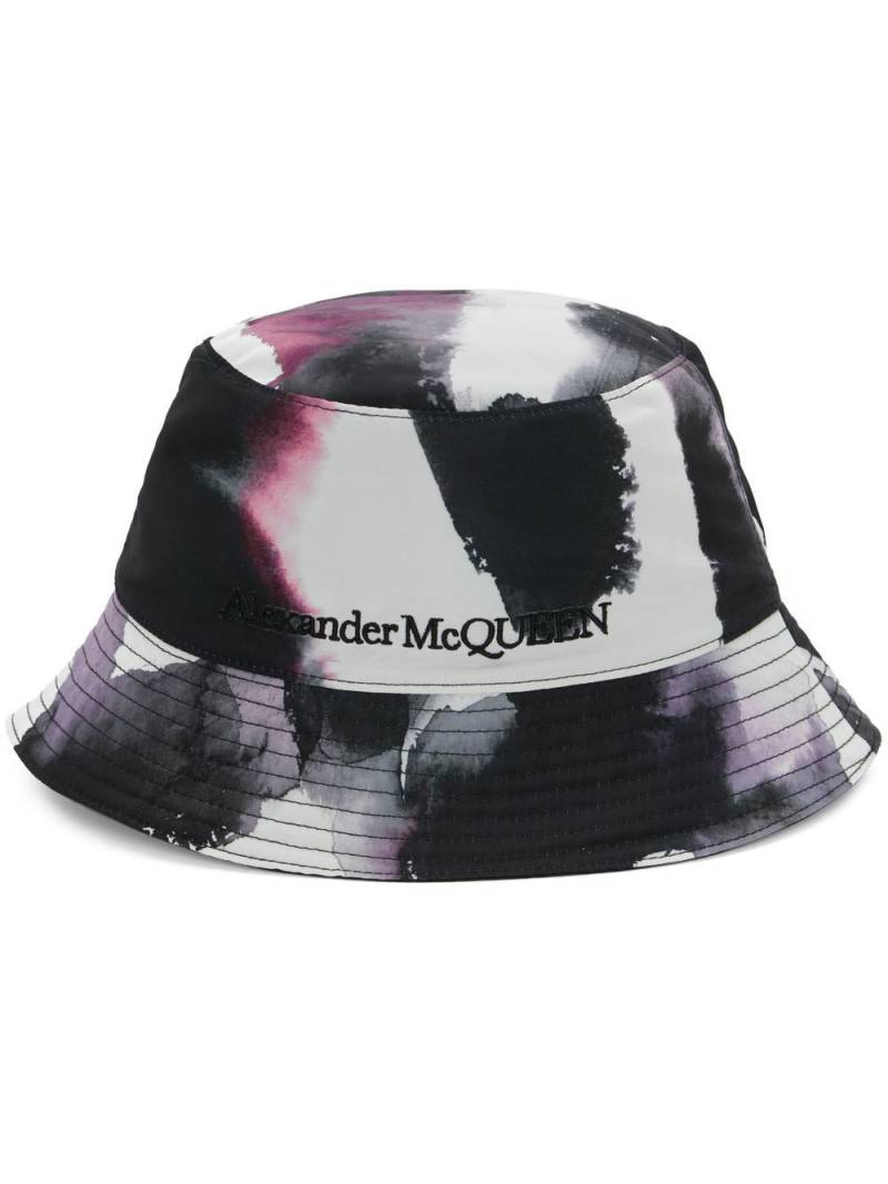 Alexander McQueen Watercolour Graffiti bucket hat - Black von Alexander McQueen