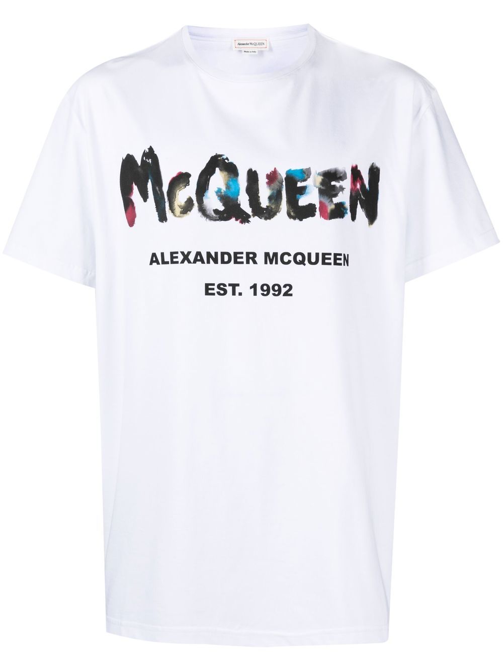 Alexander McQueen Watercolour Graffiti print T-shirt - White von Alexander McQueen