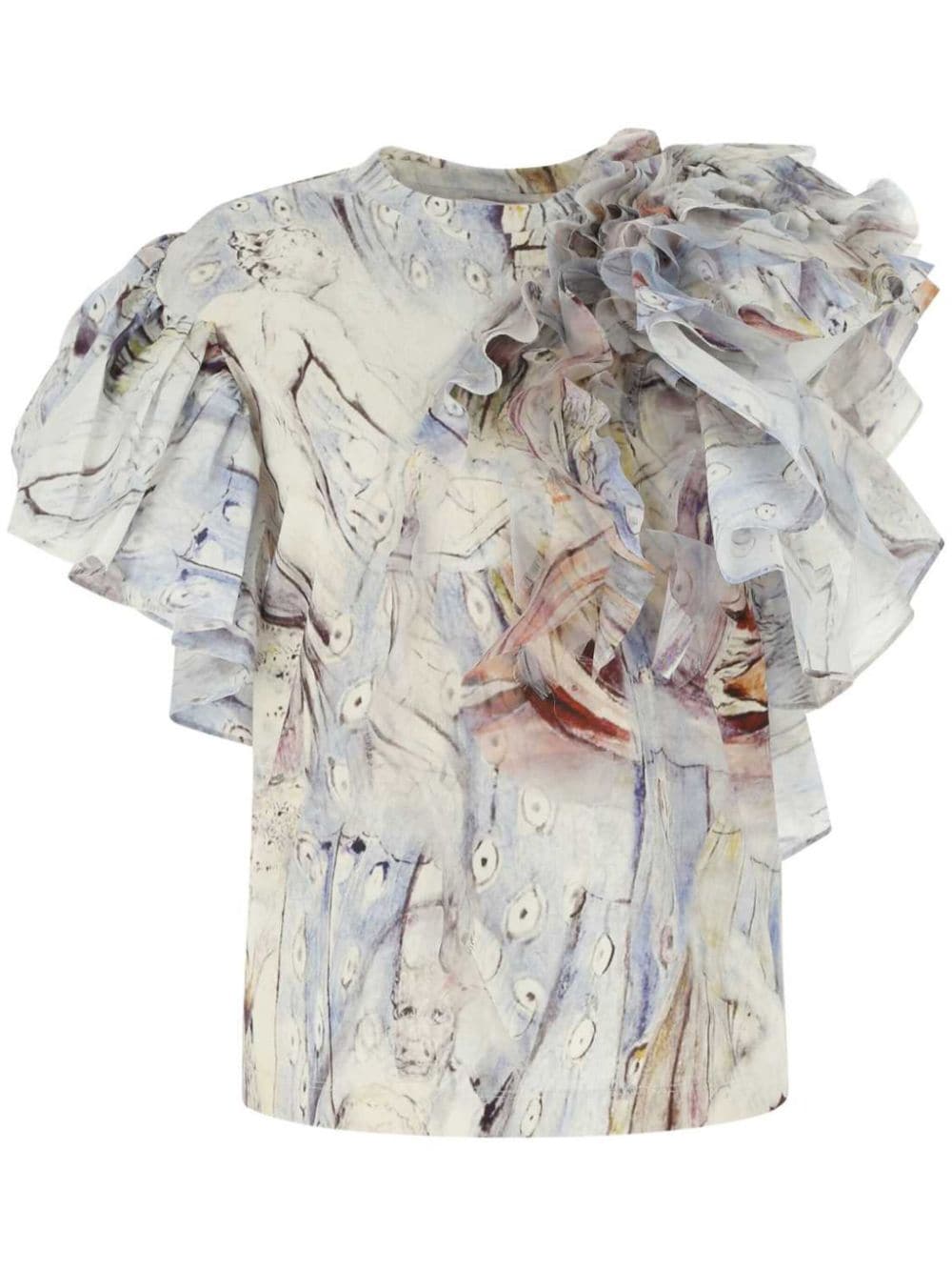 Alexander McQueen William Blake Dante- rint T-shirt - Blue von Alexander McQueen