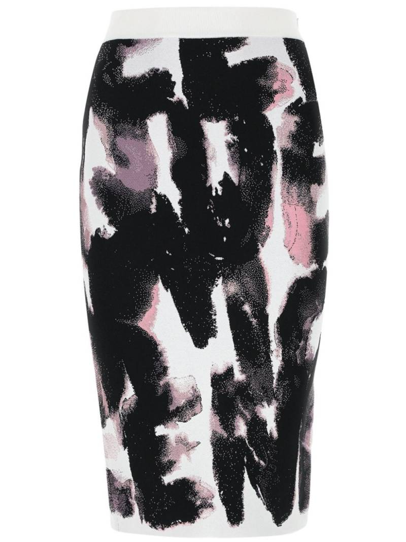 Alexander McQueen abstract-pattern midi-skirt - White von Alexander McQueen