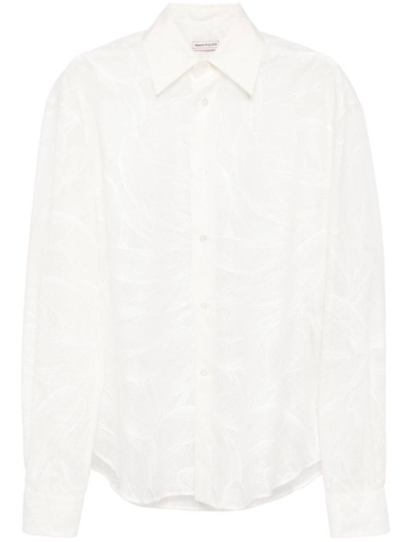 Alexander McQueen abstract-pattern semi-sheer shirt - White von Alexander McQueen