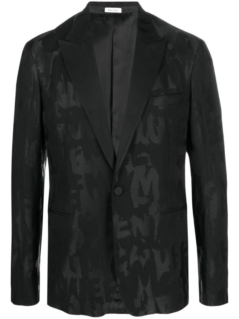 Alexander McQueen all-over logo-print blazer - Black von Alexander McQueen