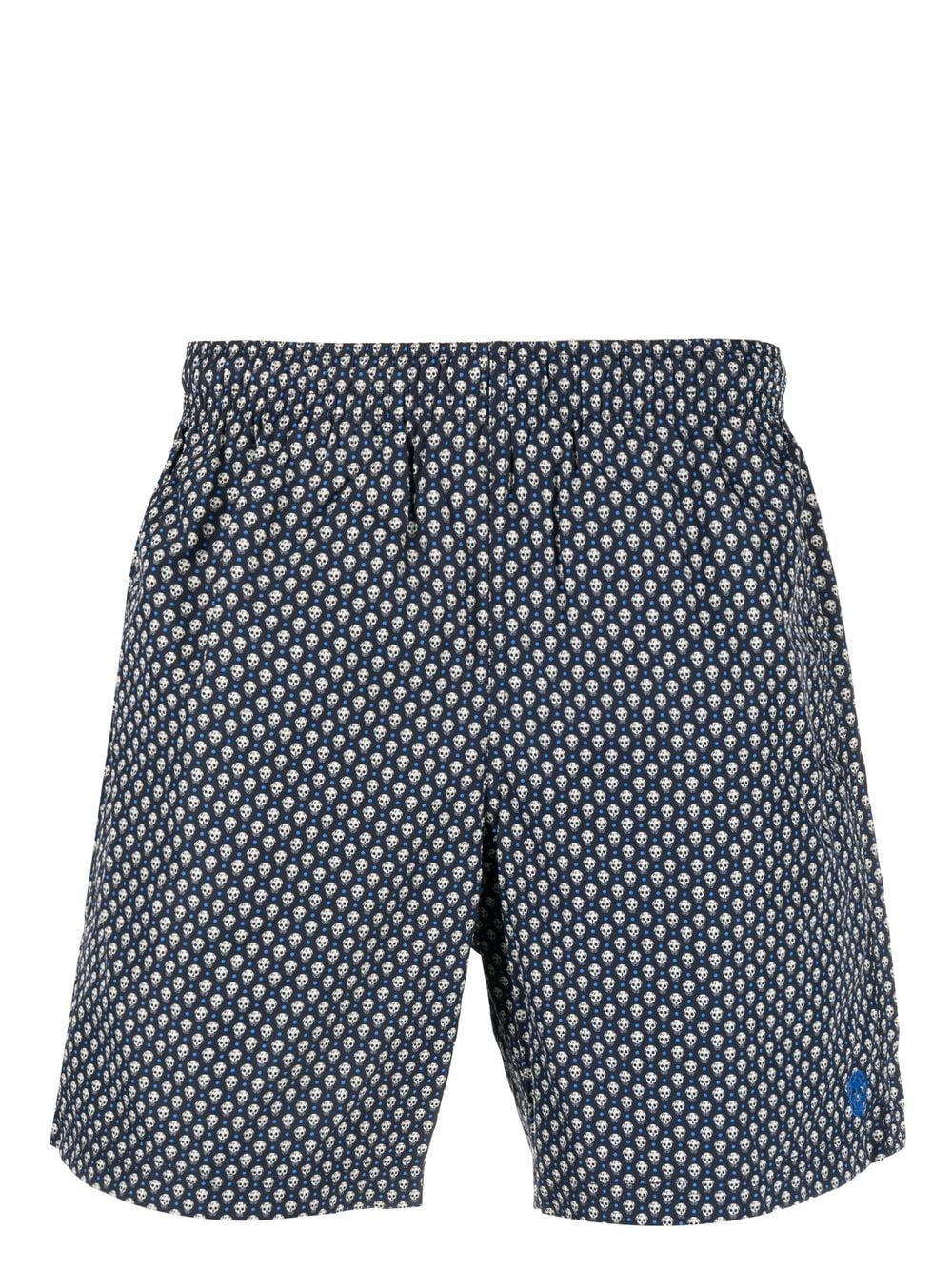 Alexander McQueen all-over skull-print swim shorts - Blue von Alexander McQueen