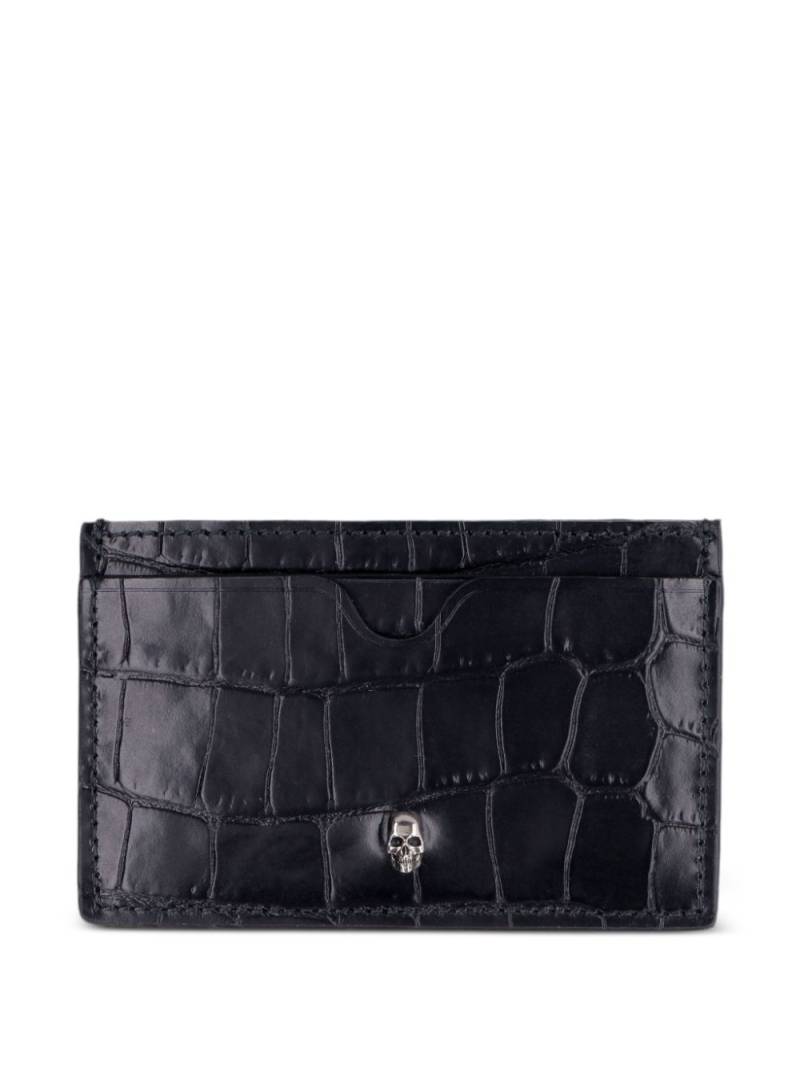 Alexander McQueen crocodile-embossed card holder - Black von Alexander McQueen