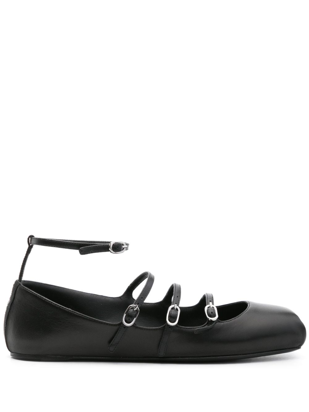 Alexander McQueen buckled-straps leather ballerina shoes - Black von Alexander McQueen