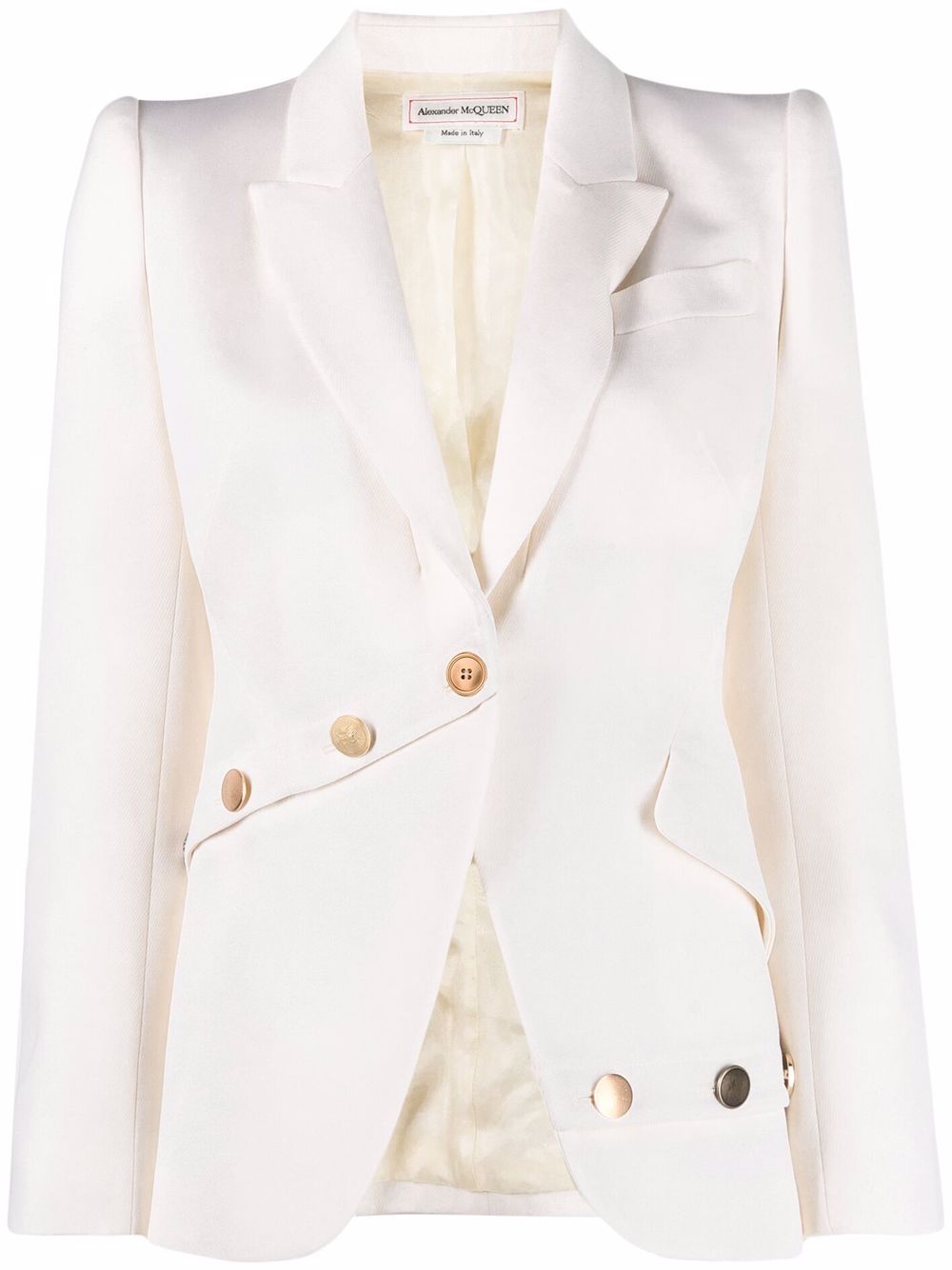 Alexander McQueen button-embellished wool blazer - Neutrals von Alexander McQueen