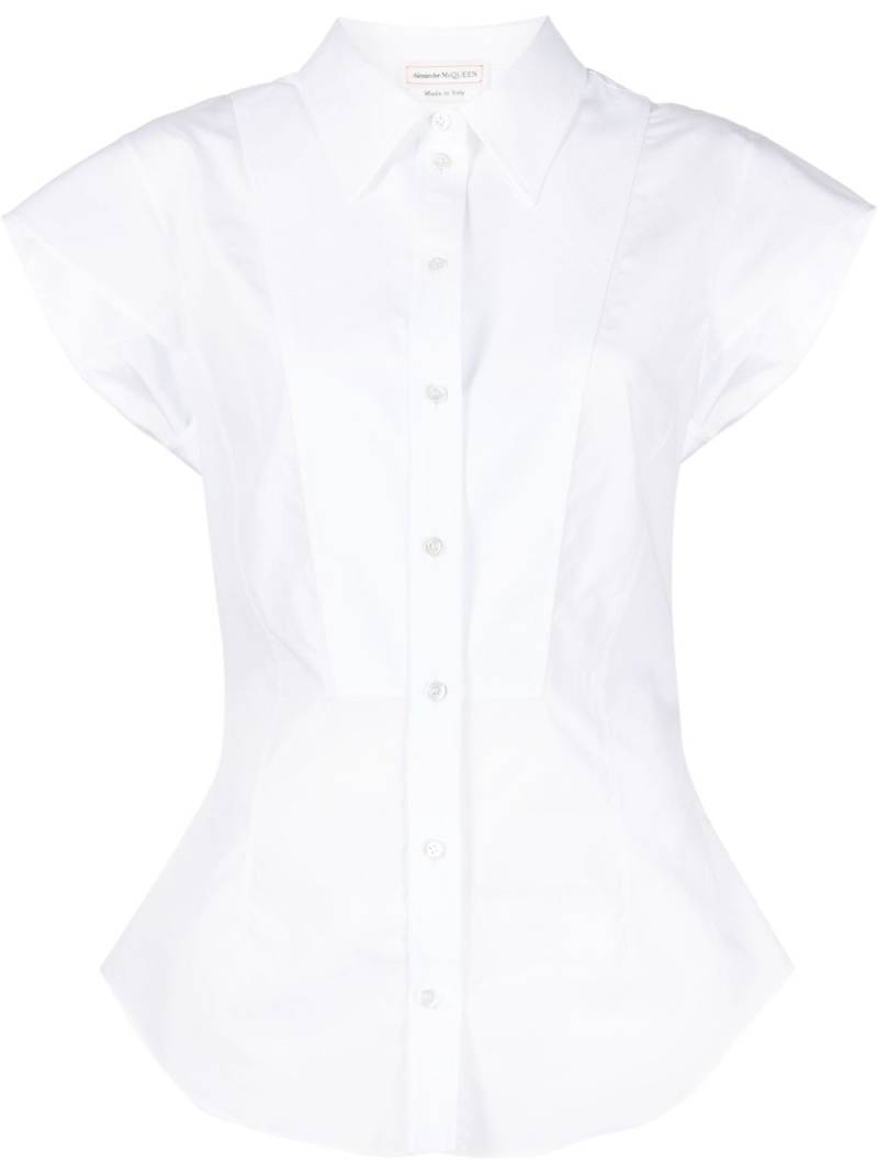 Alexander McQueen cap-sleeve cotton shirt - White von Alexander McQueen