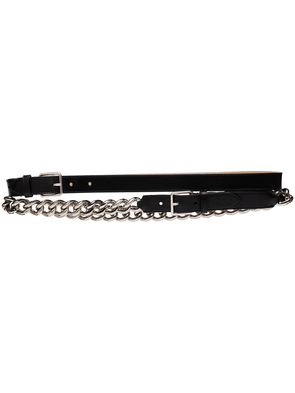 Alexander McQueen chain-link leather belt - Black von Alexander McQueen