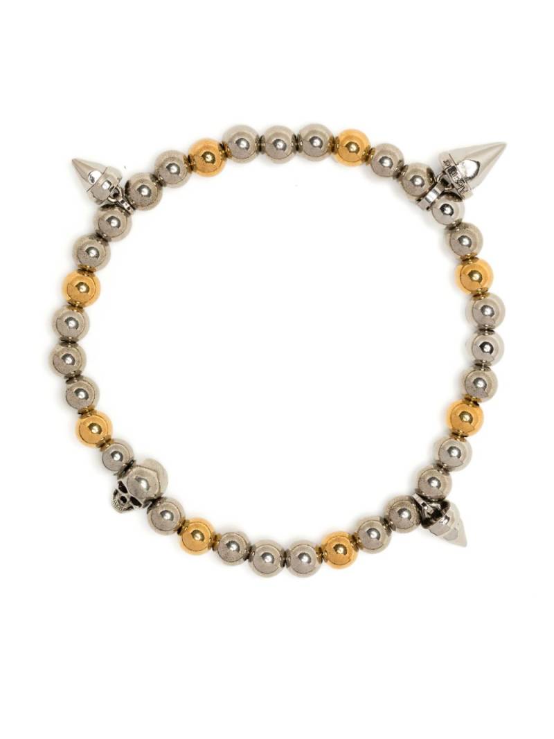 Alexander McQueen charm-detail metallic beaded bracelet - Silver von Alexander McQueen