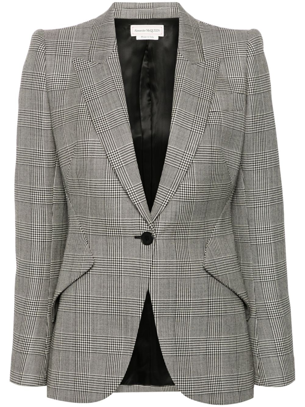 Alexander McQueen check-pattern single-breasted blazer - Black von Alexander McQueen