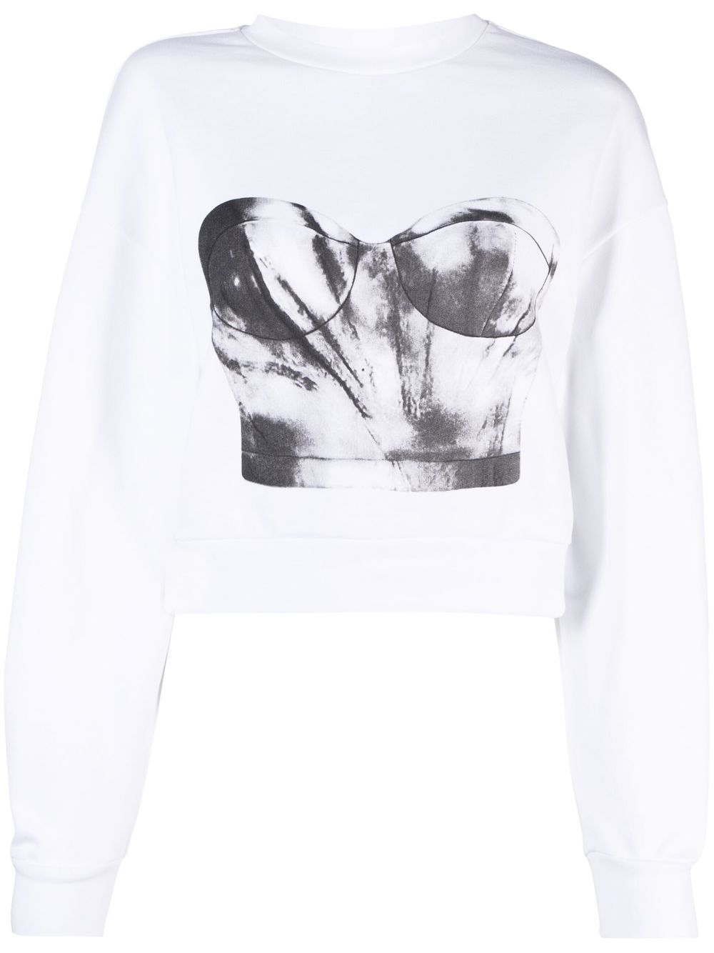 Alexander McQueen corset graphic sweatshirt - White von Alexander McQueen