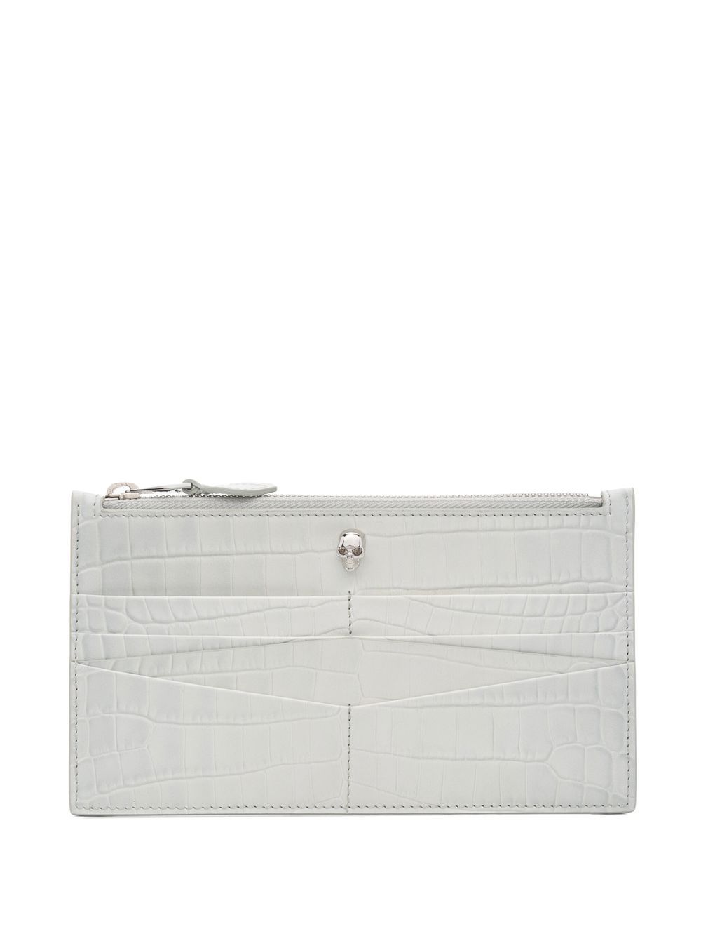 Alexander McQueen crocodile-effect leather purse - Grey von Alexander McQueen